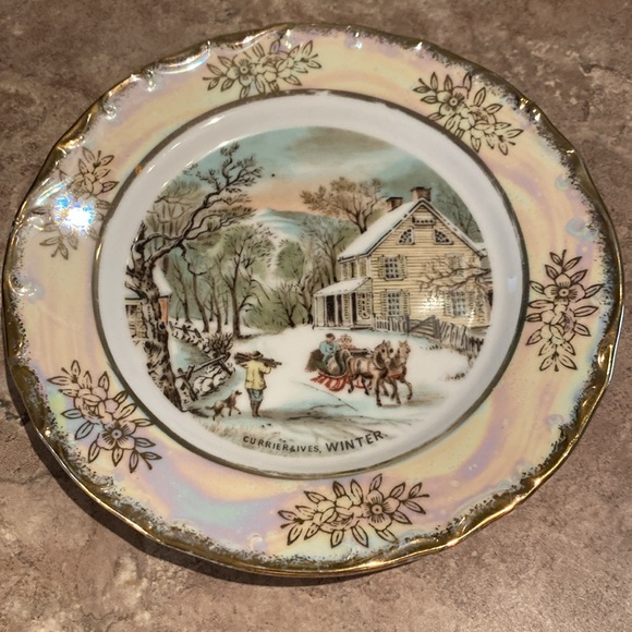 Currier & Ives 4 seasons vintage decor plates - Picture 5 of 8